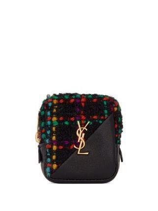 YSL Multicolored Tweed Jamie Cube Bag Charm 